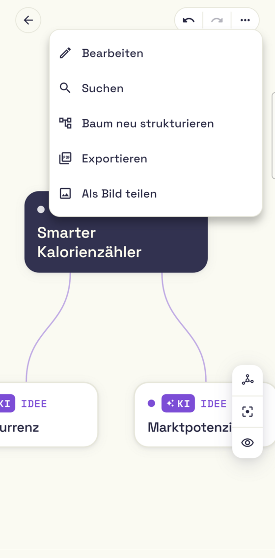 Exporting an idea as PDF via the menu