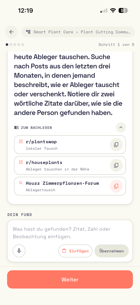 Recherche-Aufgabe mit Quellen und Suchbegriffen