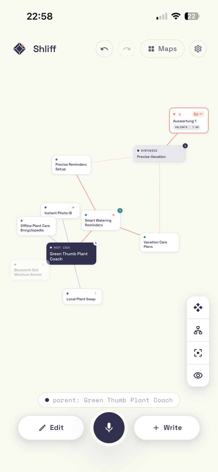 Idea map in radial layout