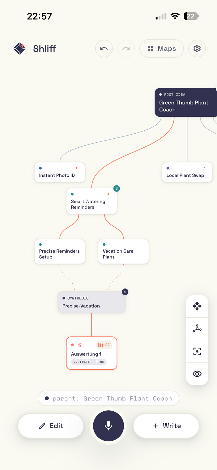 Idea map in tree layout